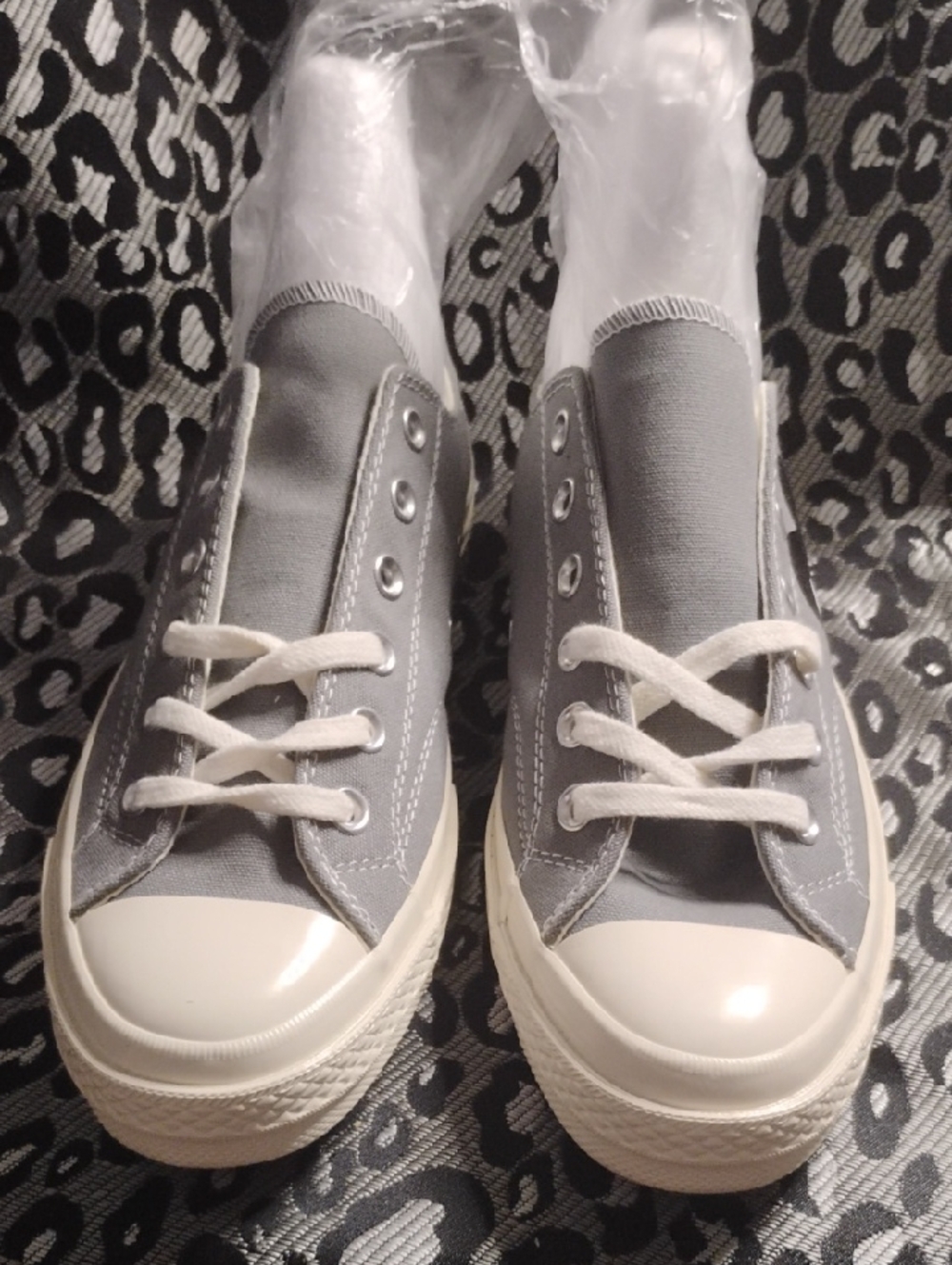 Converse Play Gray Low-Top Canvas Sneakers with White Trim